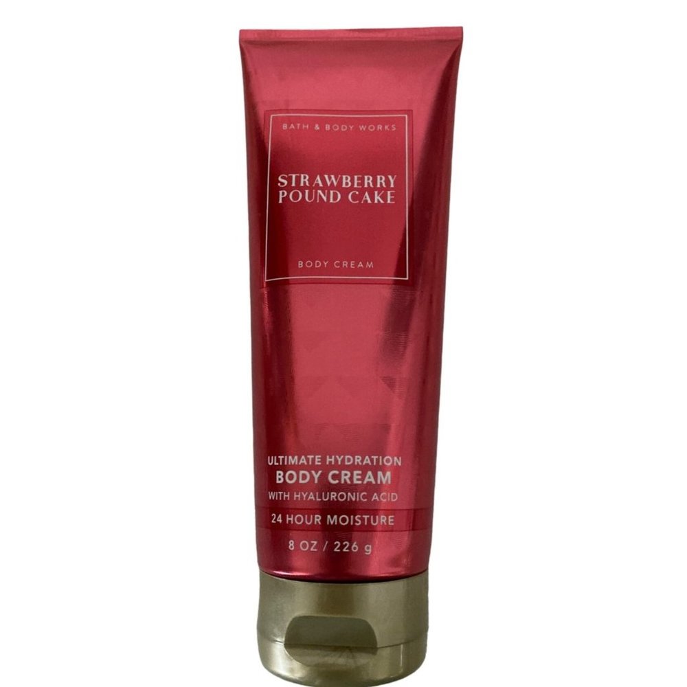 Strawberry Pound Cake Bath & Body Works Cream 8 oz. NEW Hydration discontinued